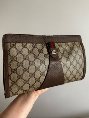 Gucci GG Monogram Sherry Vintage Clutch